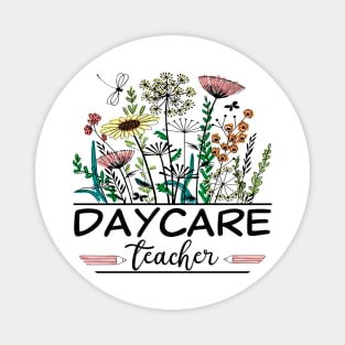 Daycare Teacher Wildflower Back To School Floral Outfit Magnet